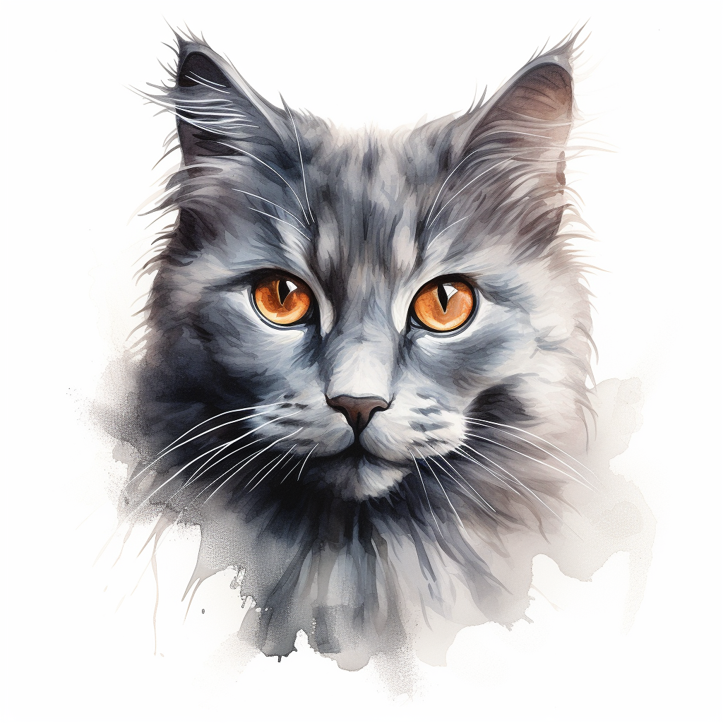 Cute gray cat on white background