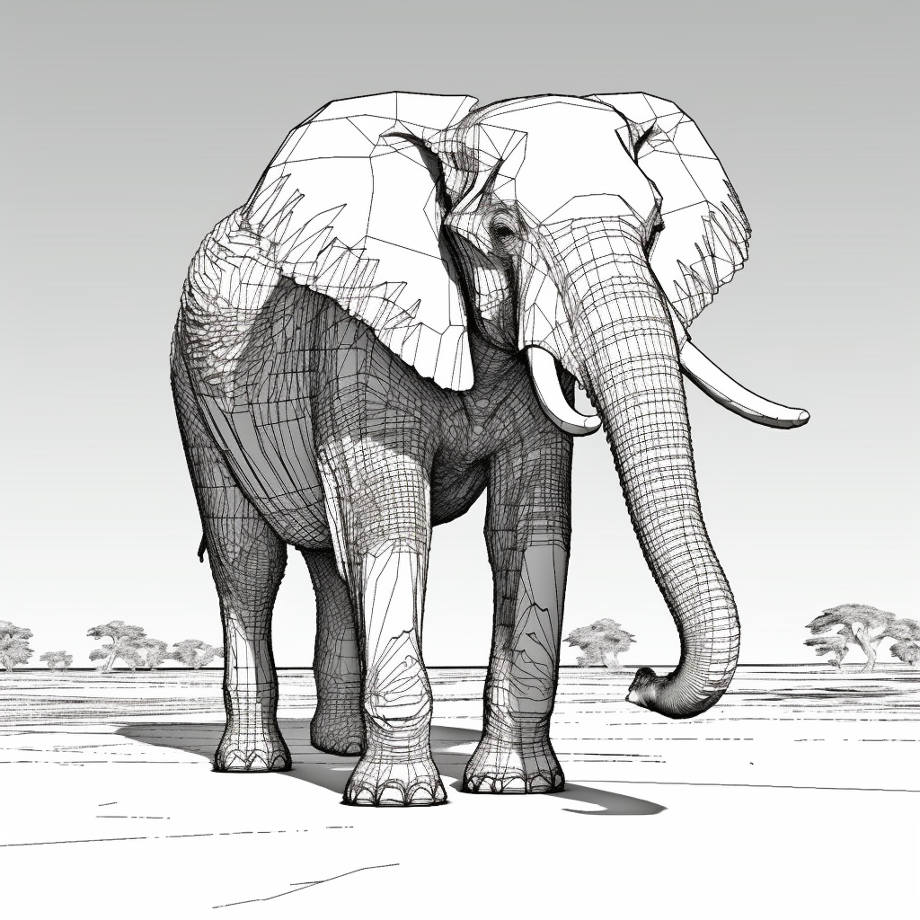 Grayscale elephant image for CNC machine