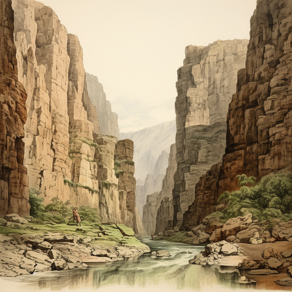 Great Canyon Art in Romantic Style