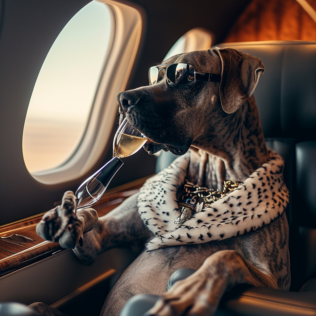 Great Dane dog dressed as CEO