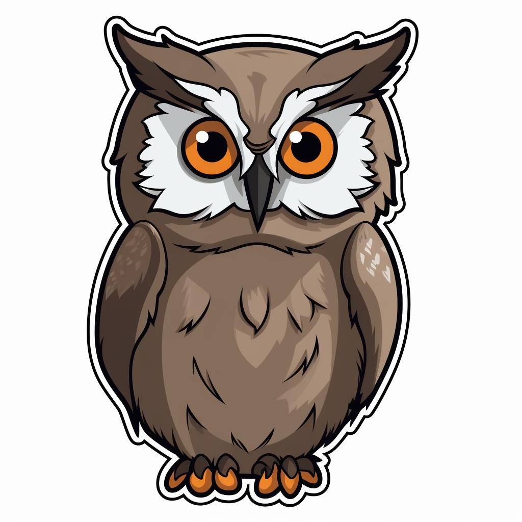 Cute Great Horned Owl Sticker