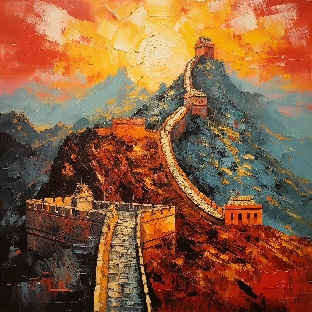 Abstract painting of the Great Wall