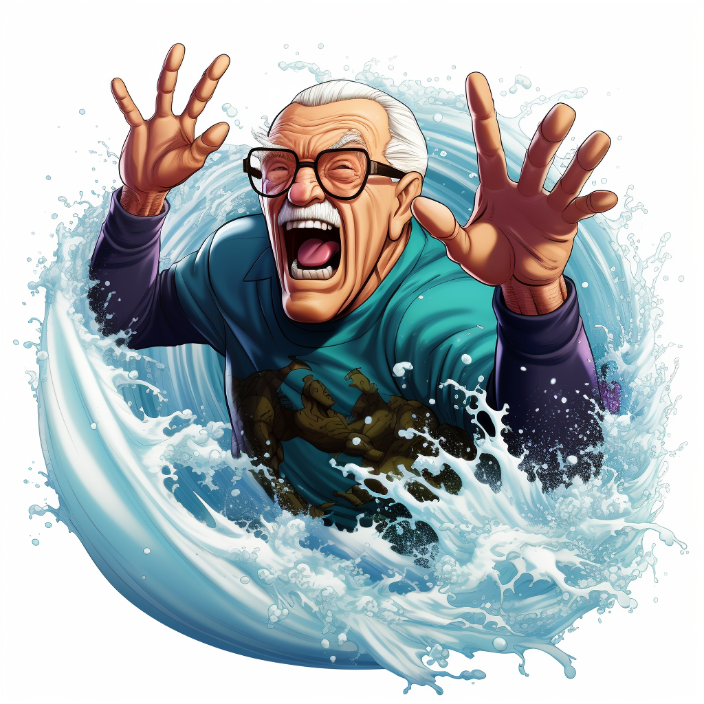 Great Wave Kanagawa Stan Lee Comic Style Poster