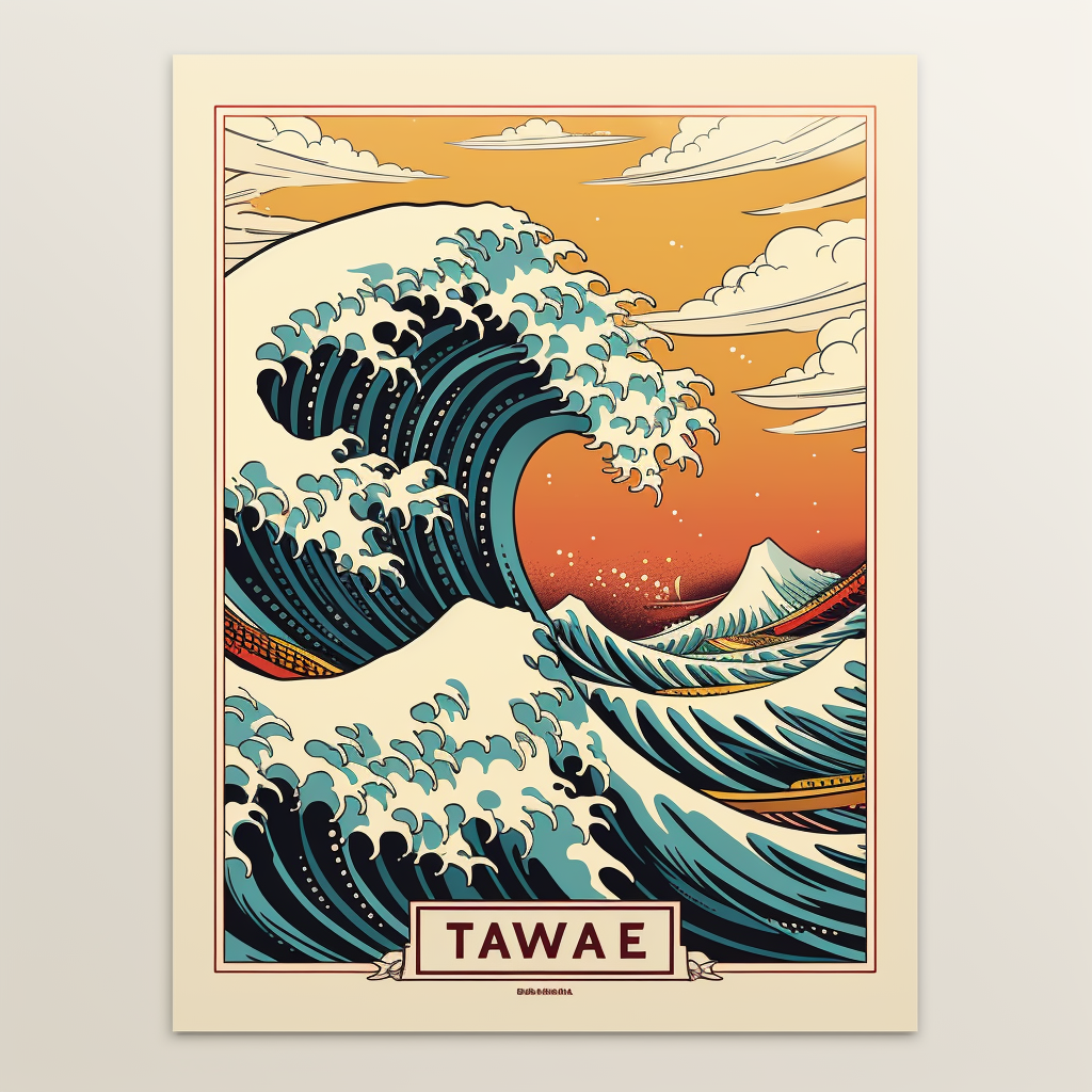 Great Wave Retro Comic Poster