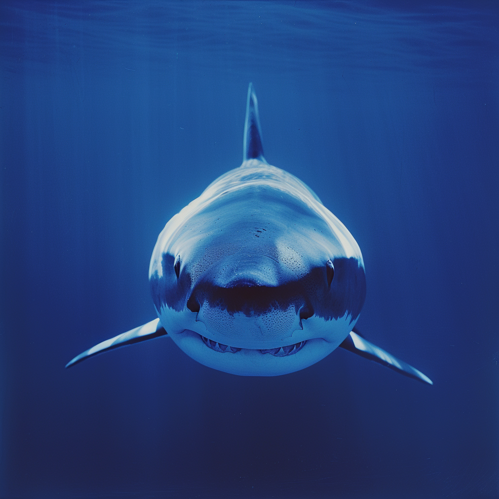 Great White Shark Front View