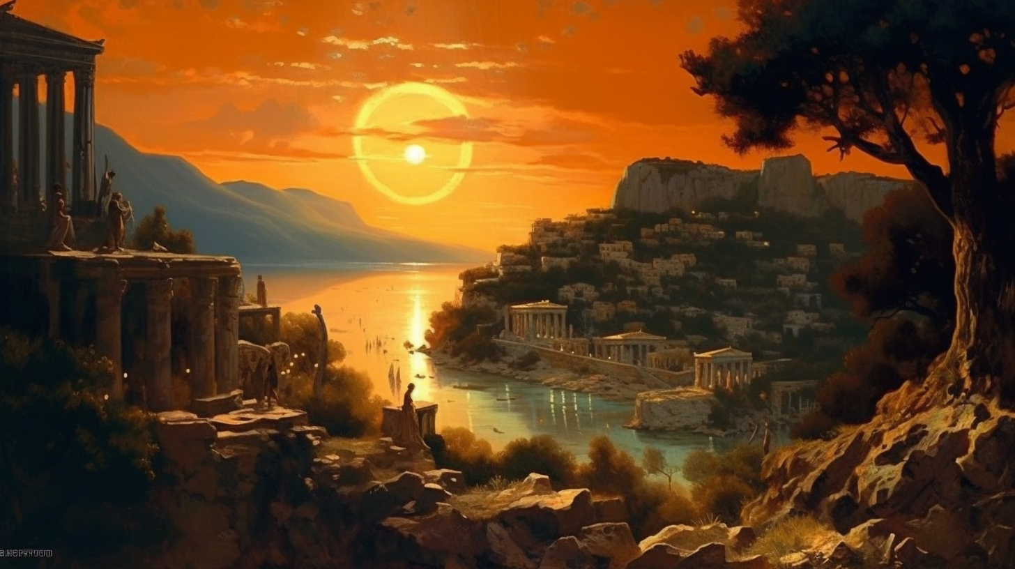 People in ancient Greece living by moonlight