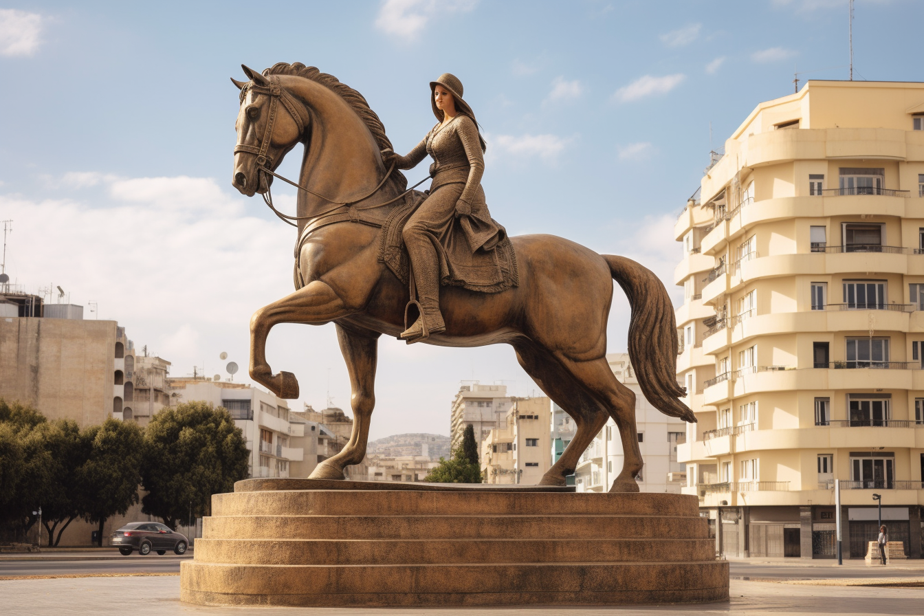 Monumental Greece Woman on Horseback