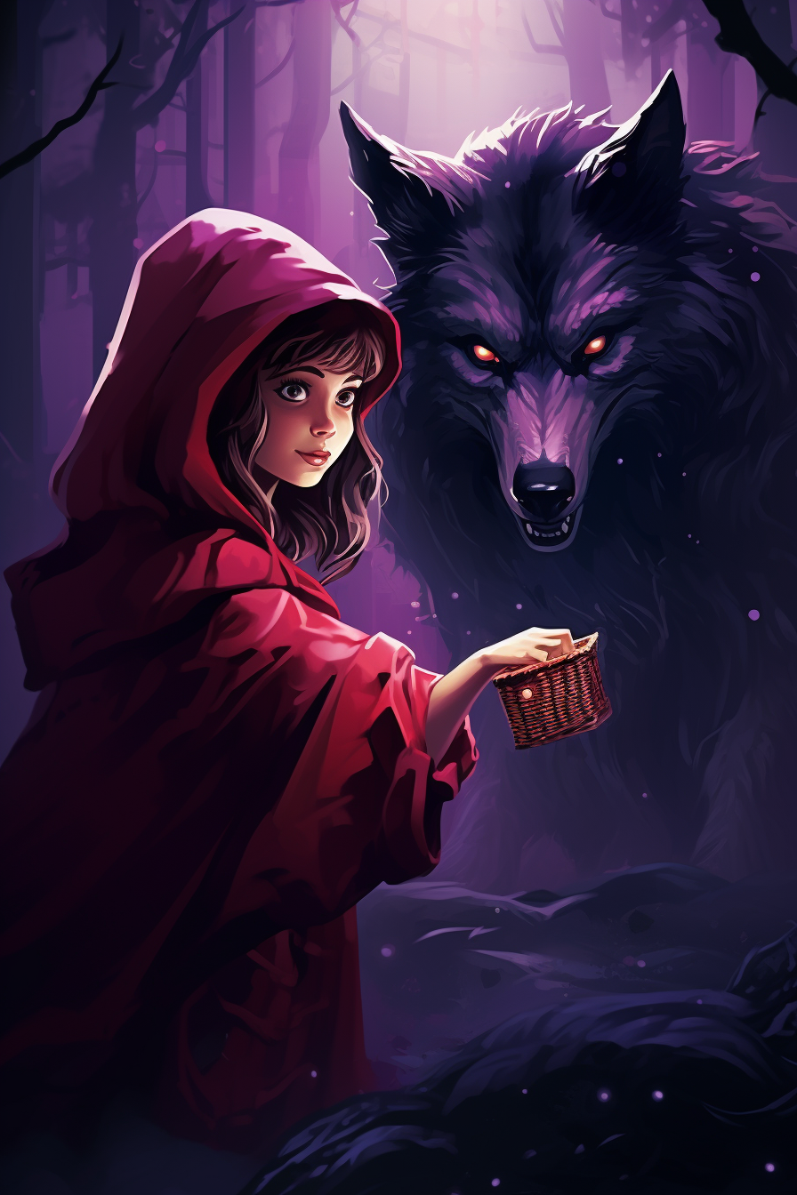 Dark purple Halloween wolf giving coin