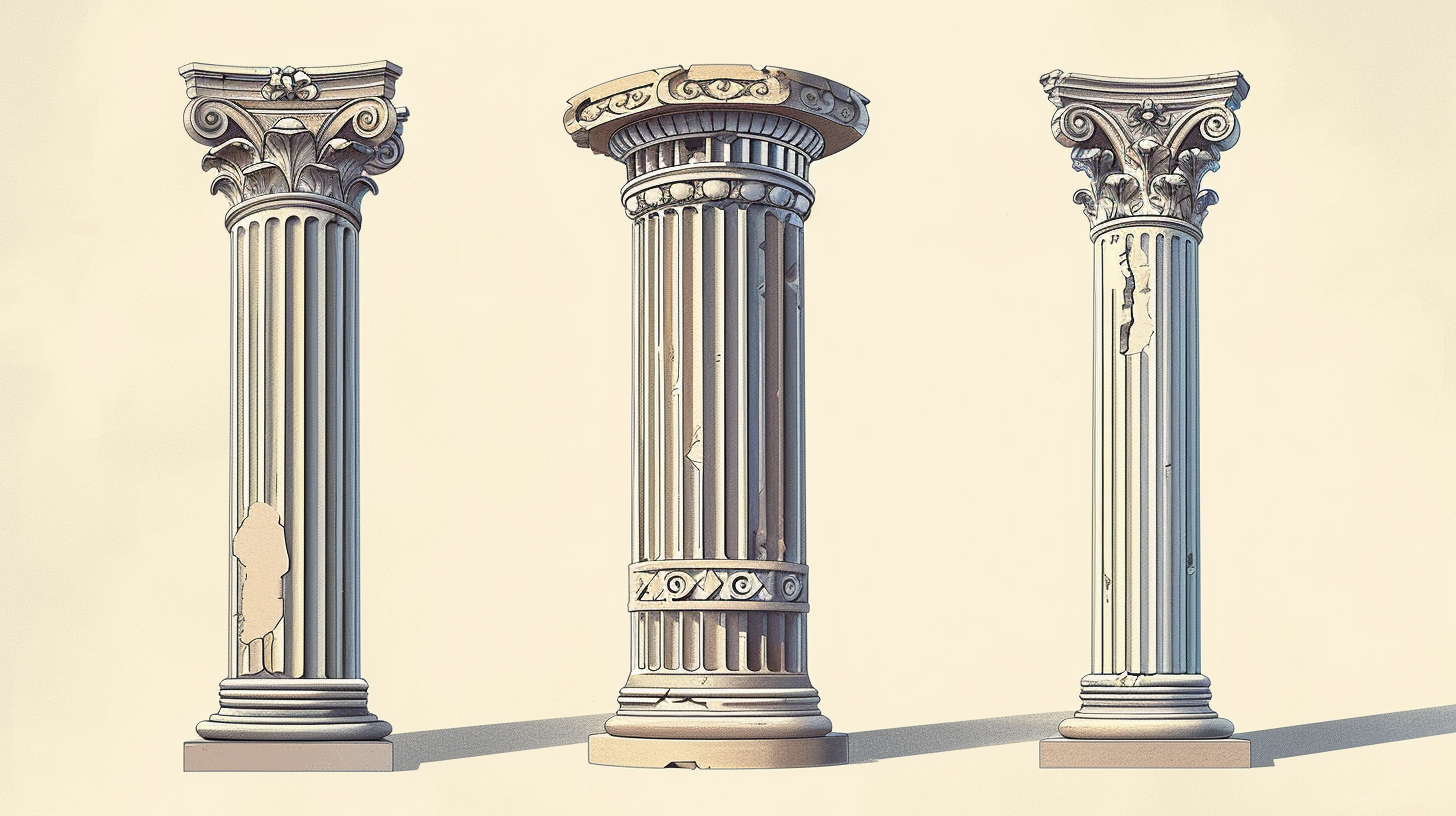 Greek Columns Types Illustration