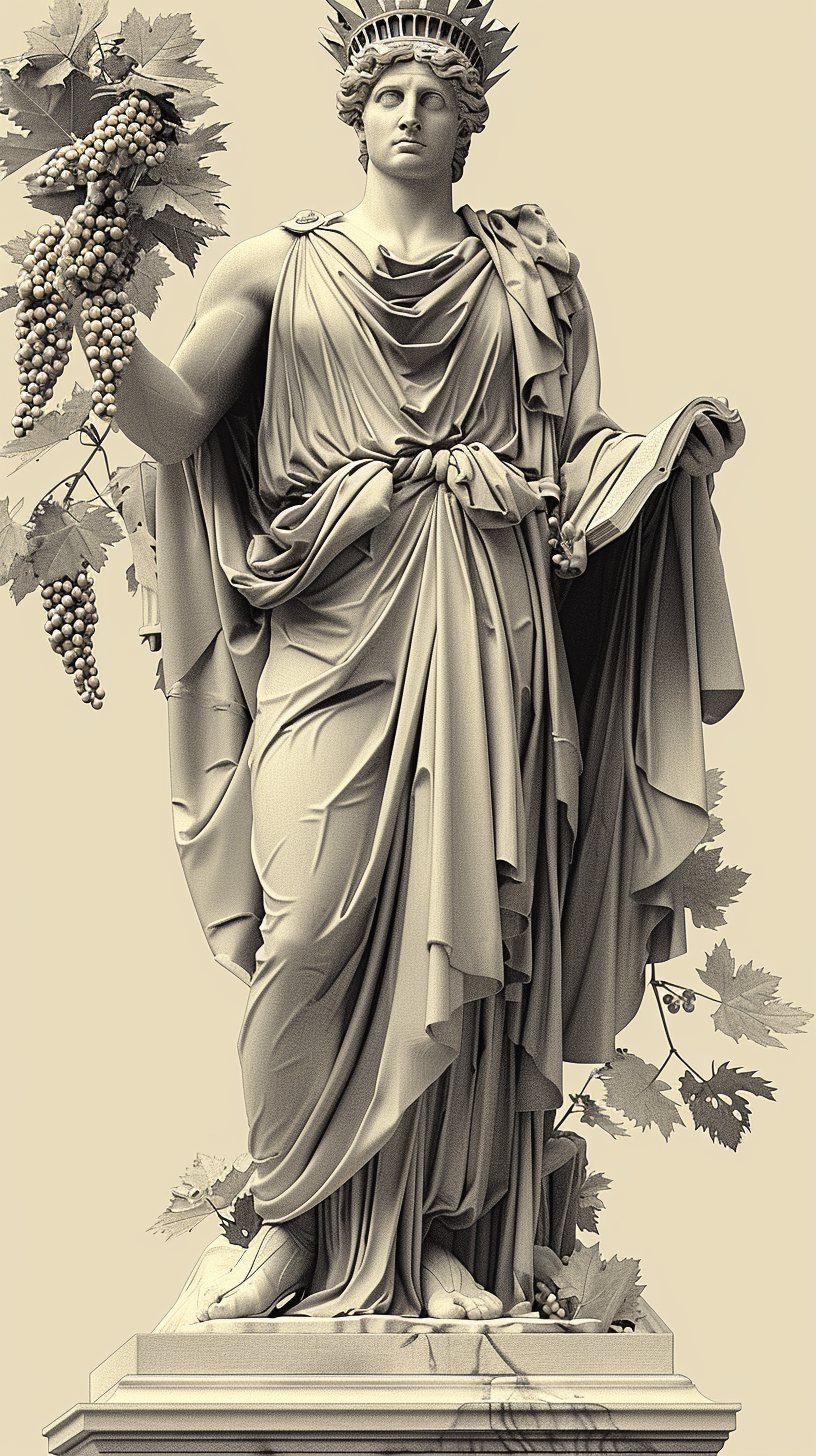 Greek God Dionysis with Grapes