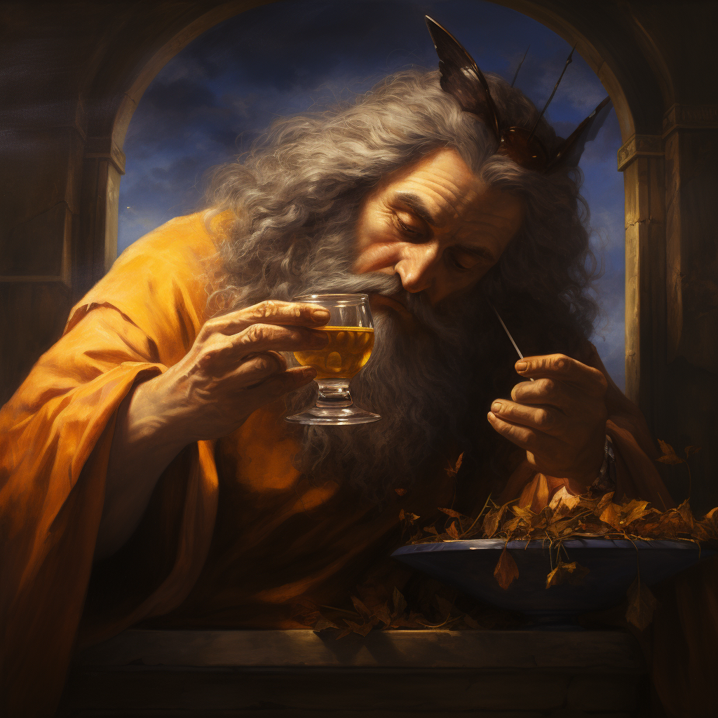 Greek God enjoying honey nectar