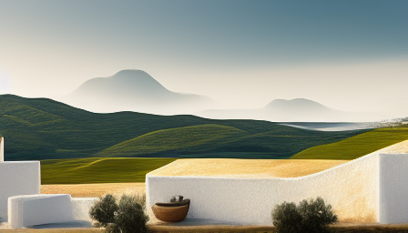 Subtle Greek landscape with peaceful ambiance