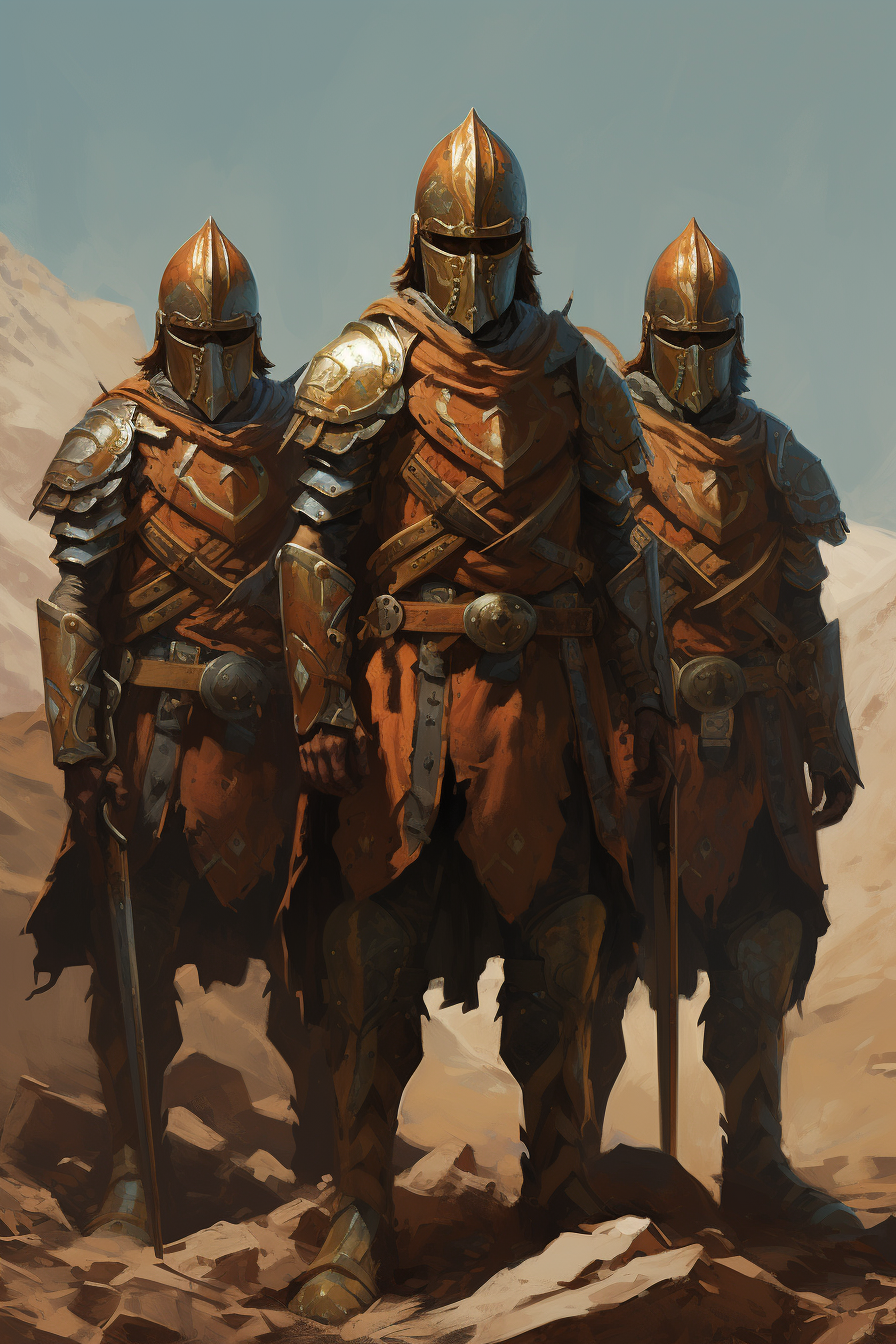 Soldiers in Greek Leather Cuirass with Axes