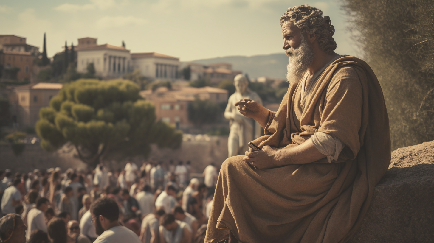 Greek philosopher statue in ancient Rome