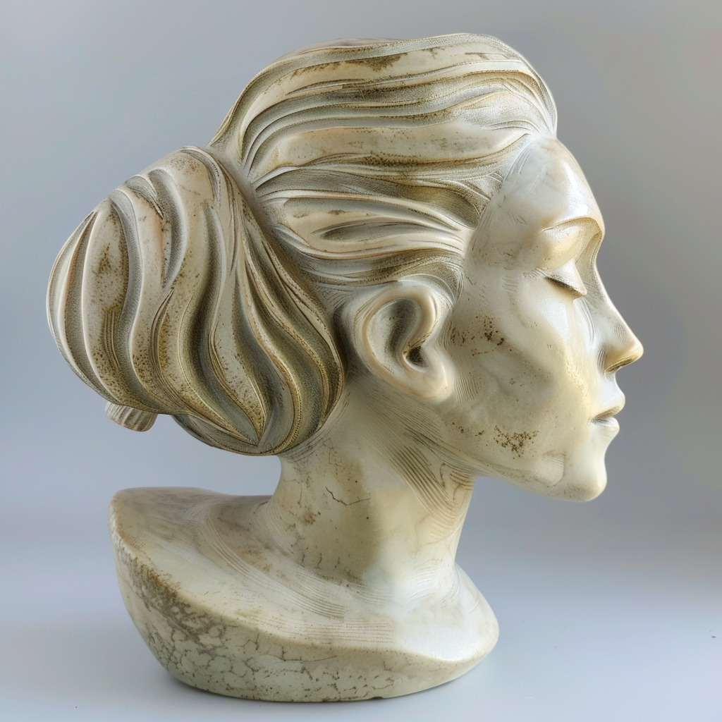 Greek sculpture woman side view