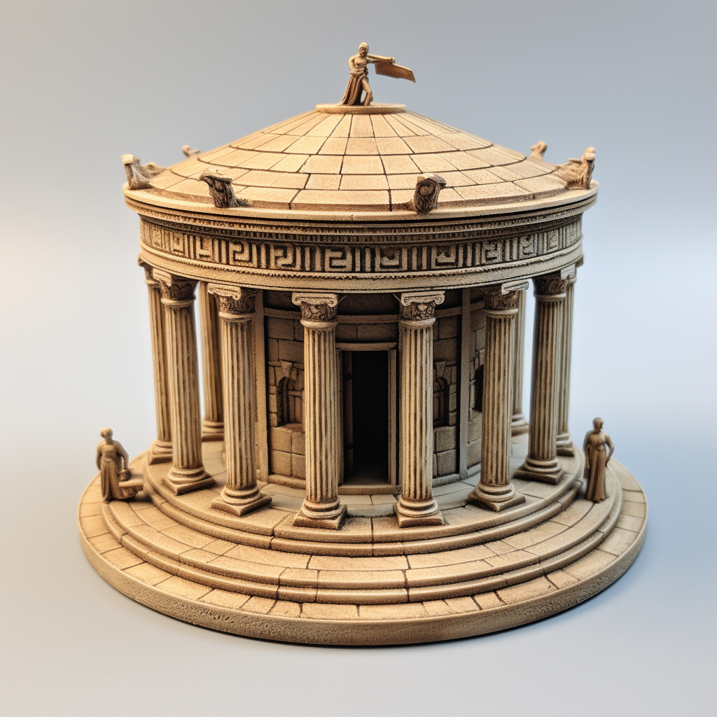 Greek temple with round dome