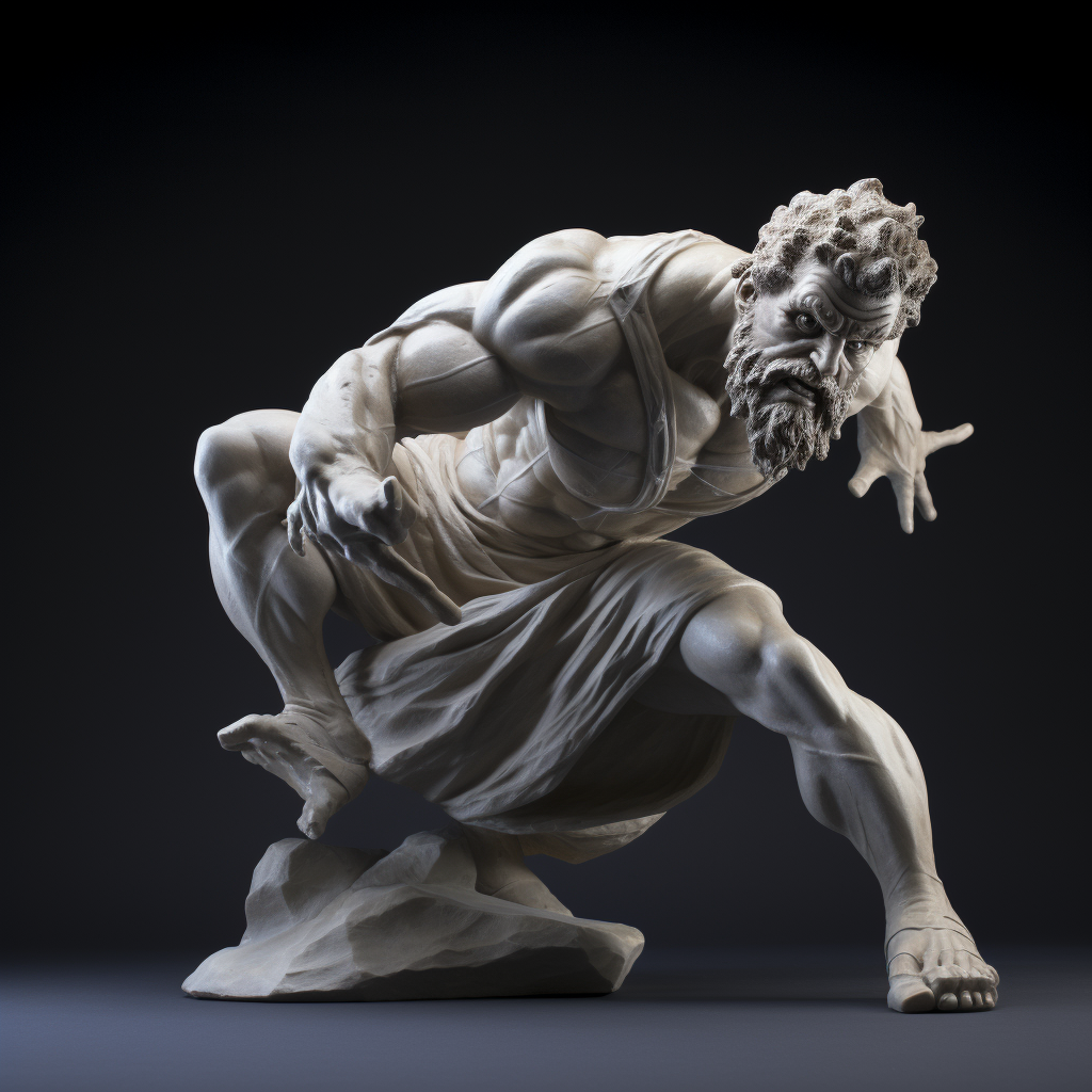 Ancient Greek Wrestler Sculpture