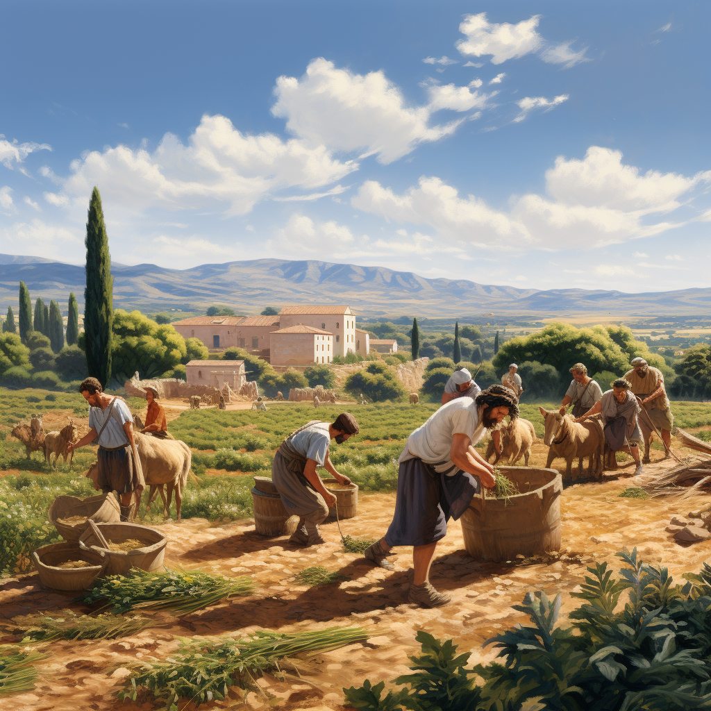 Greek farmers enjoying a sunny day