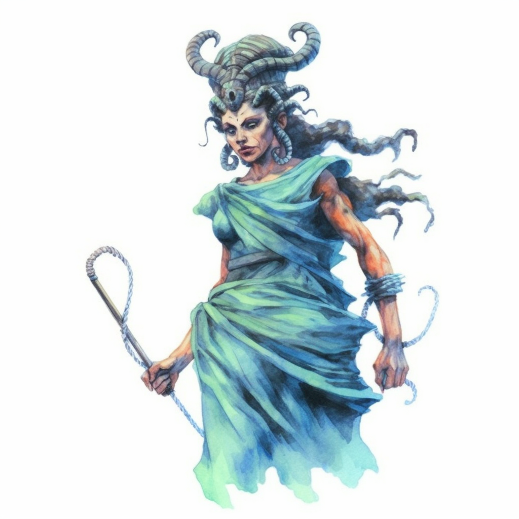 Greek female monster Medusa illustration