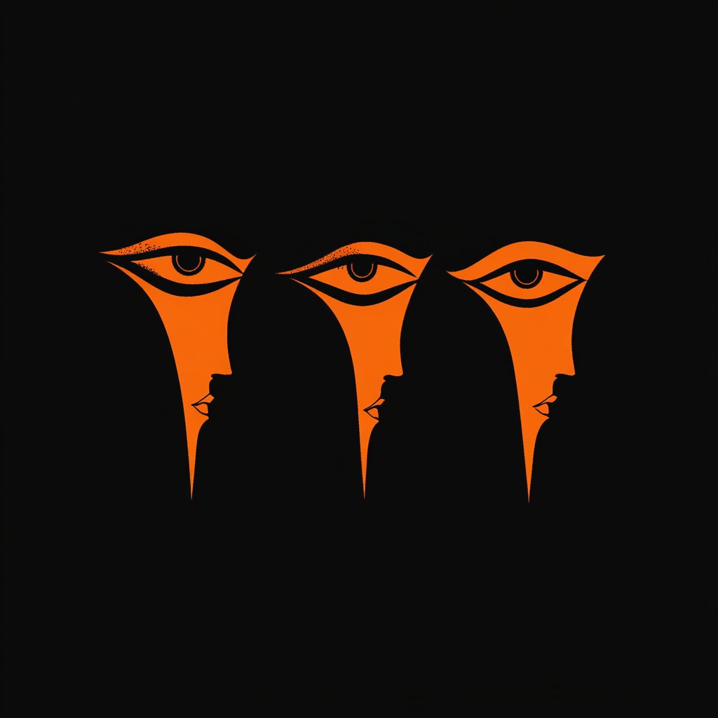 Three Greek Furies Heads Eyes