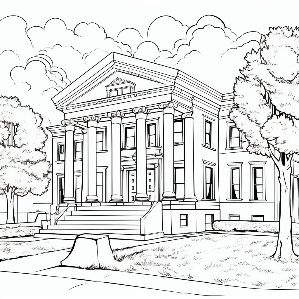 Doodle of Greek Revival Architecture Home