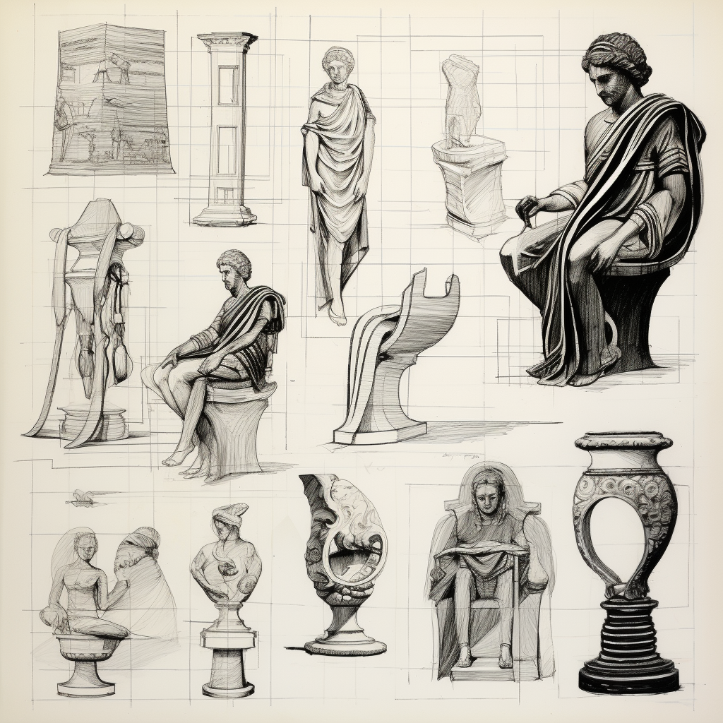 Draped Greek Statuary in Fine Linen