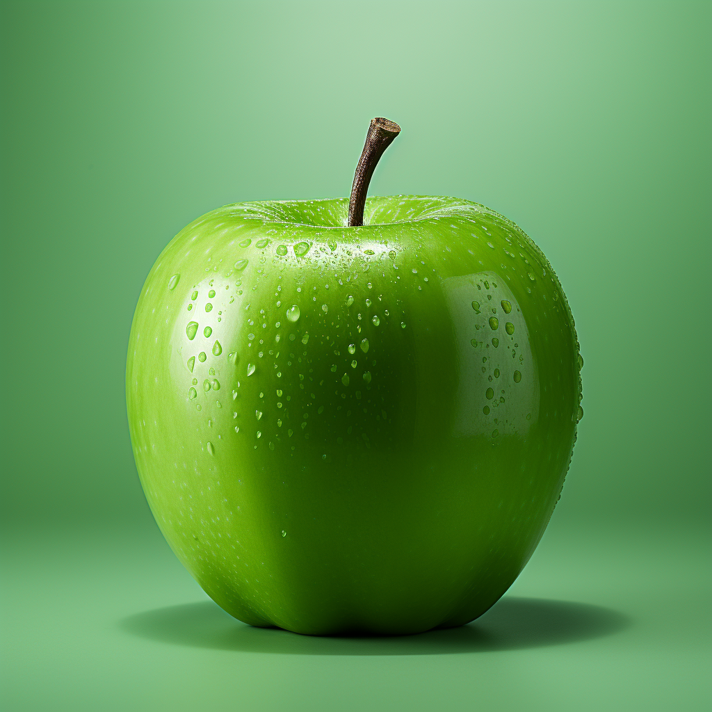 Green apple on white background