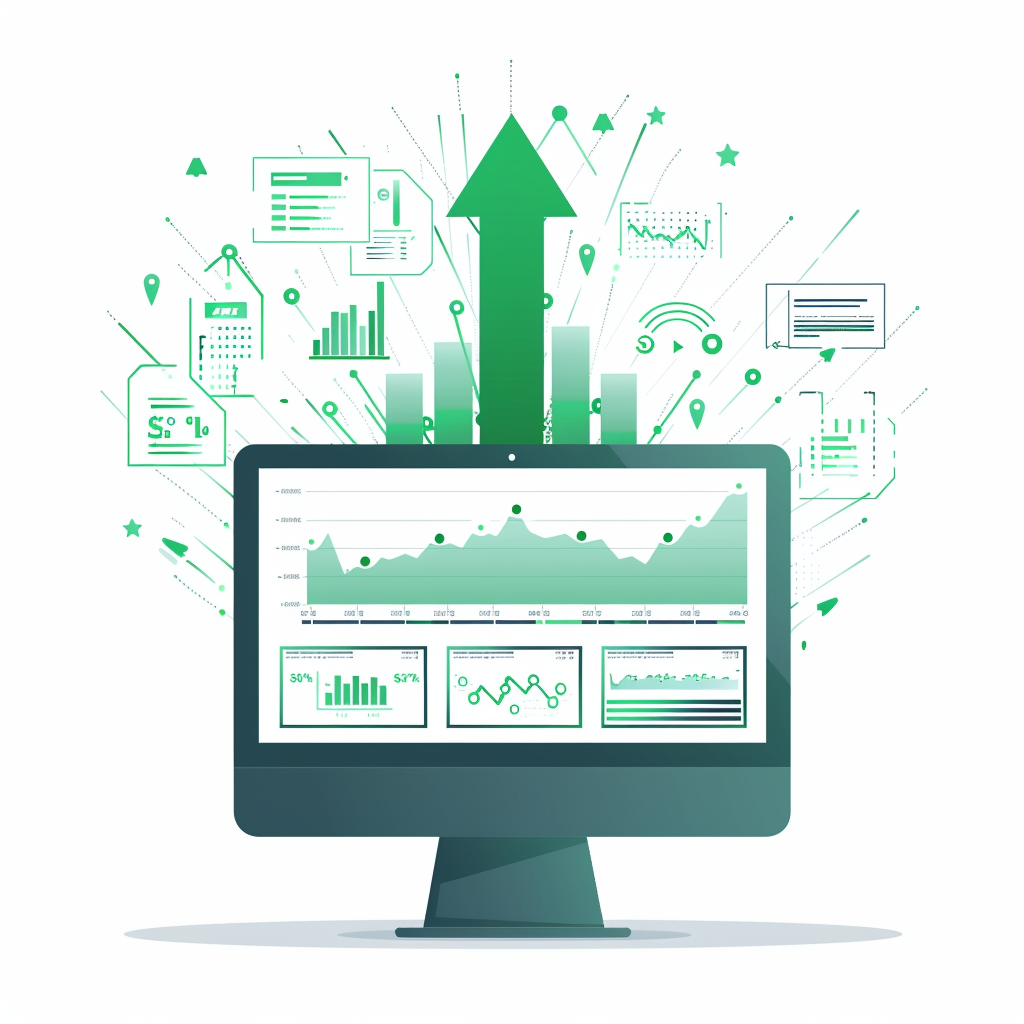 Green Arrow Graphs Dashboard Vector