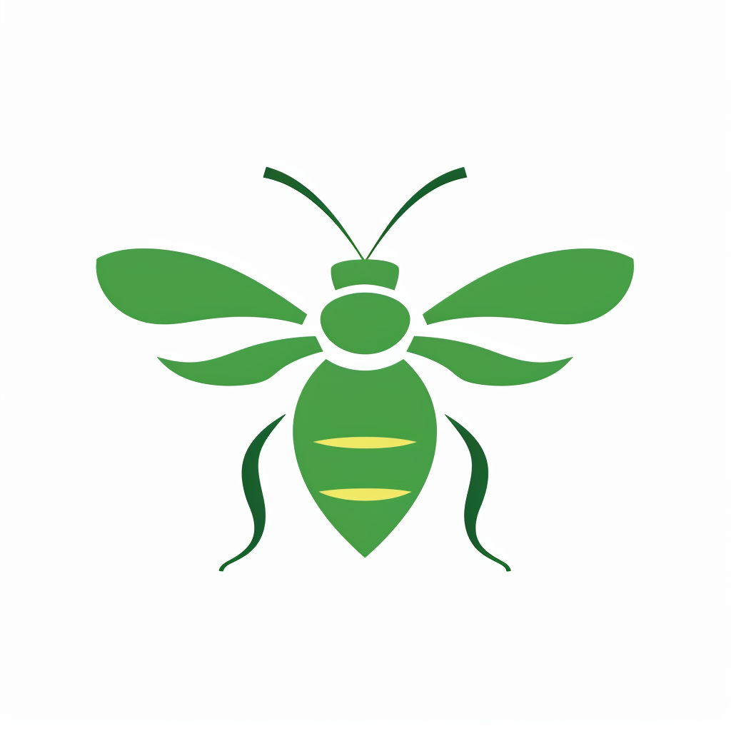 Minimalist Green Bee Logo Design