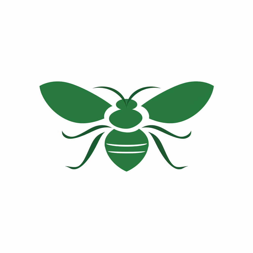 Minimalist Green Bee Logo Design