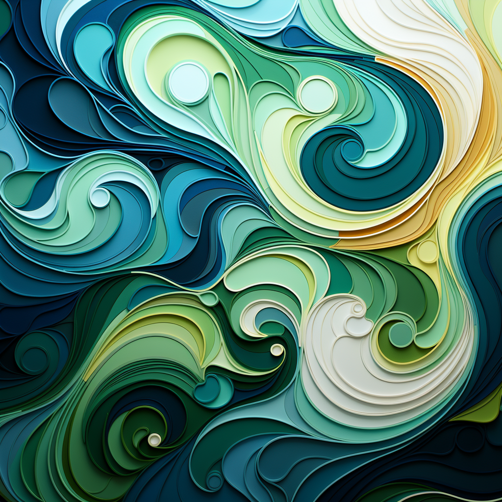 Abstract green and blue pattern representing time