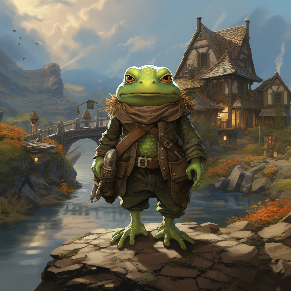 Green Bullywug Villager with Toads