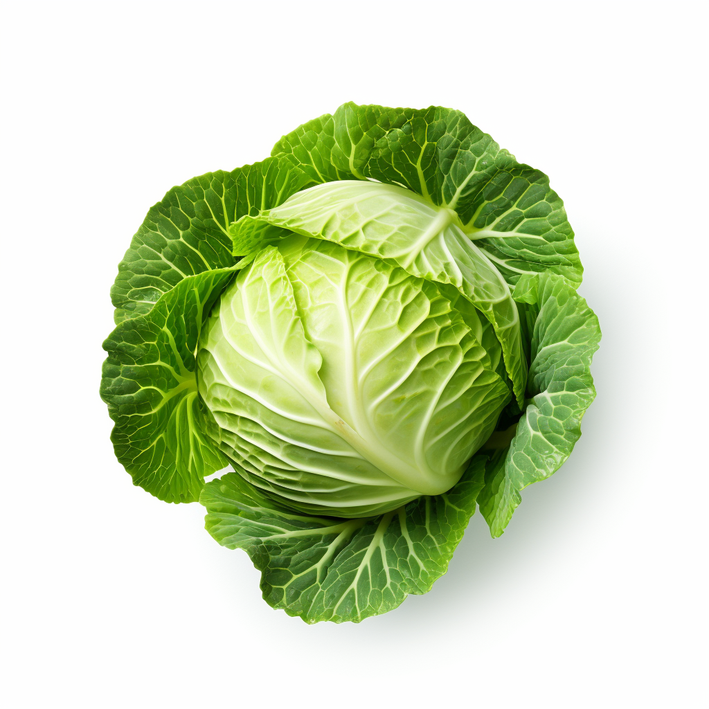 Green cabbage on white background