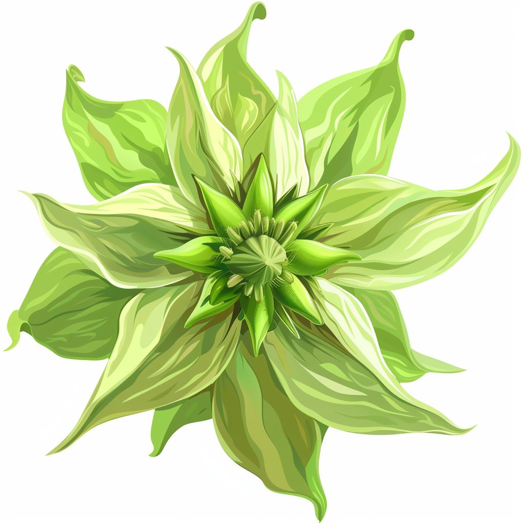 Green calyx flower vector picture