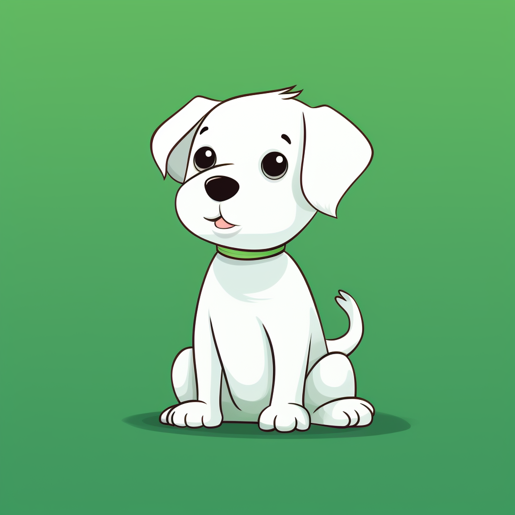 Cute animal sitting on green background