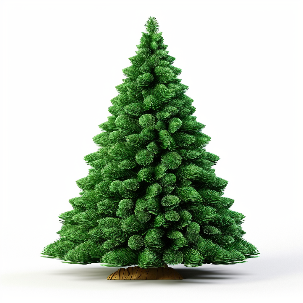 Green Christmas tree on white background