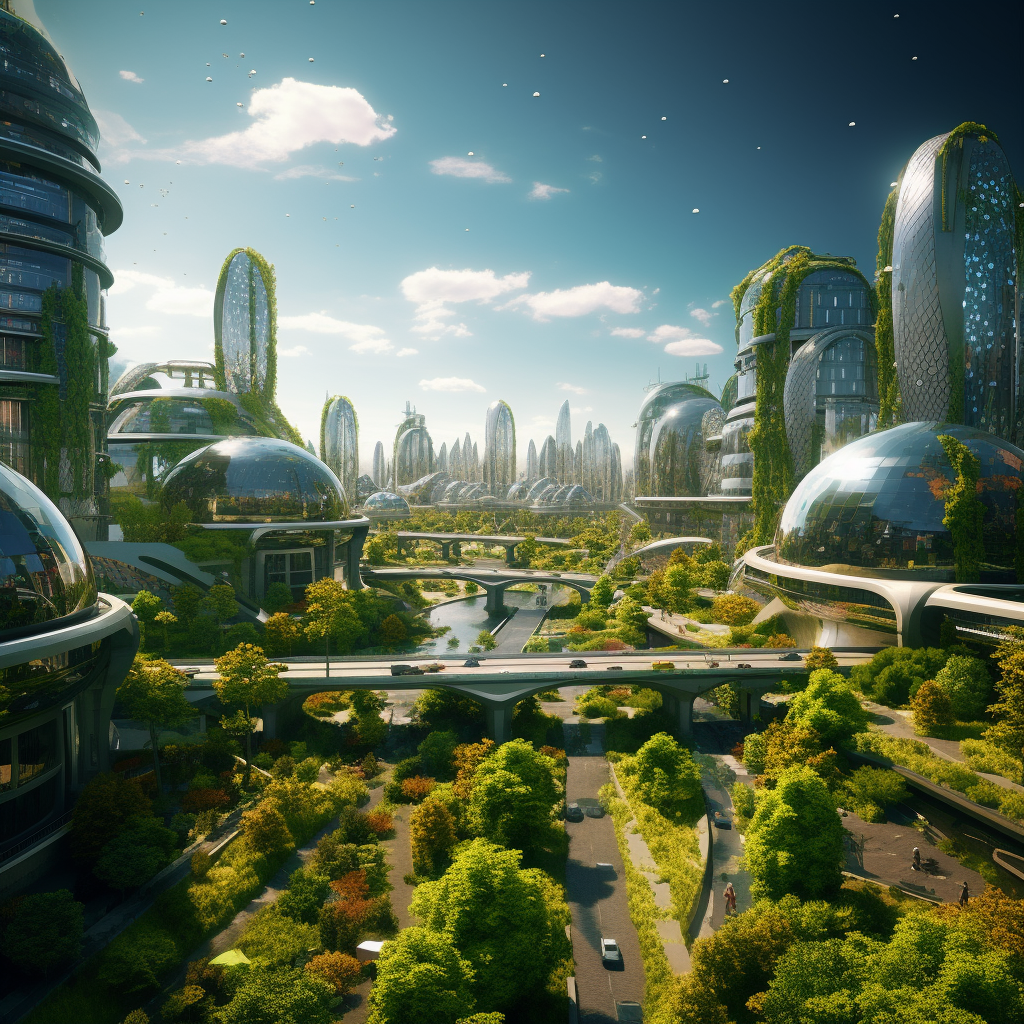 Ultrarealistic city of the future