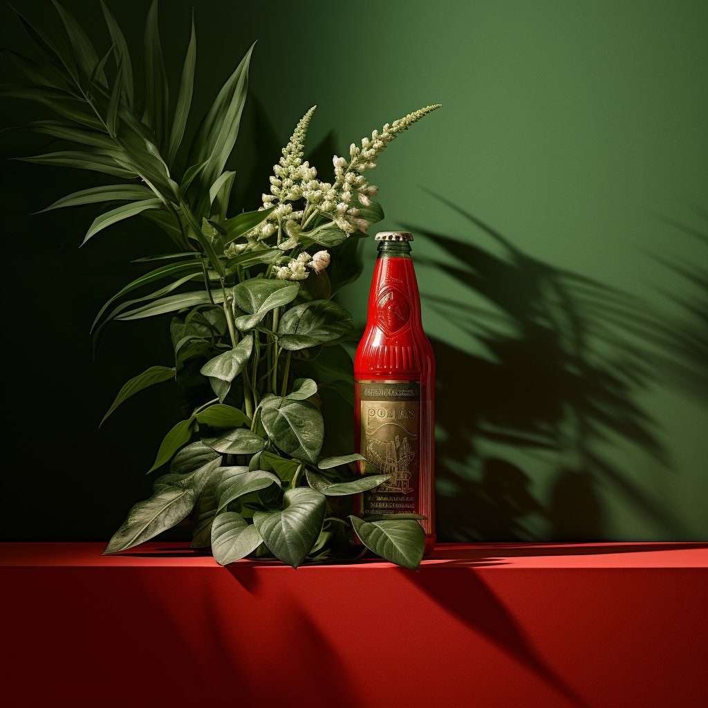 Green Coca Cola Brand Box and Silk-Screened Bottle