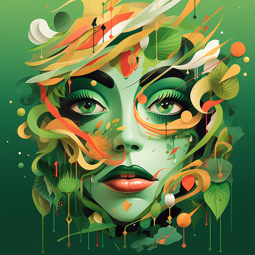 Green colorful graphic design concept