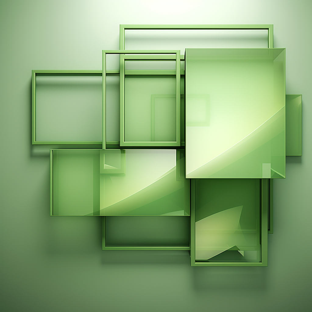 Crumpled green background with web shop boxes