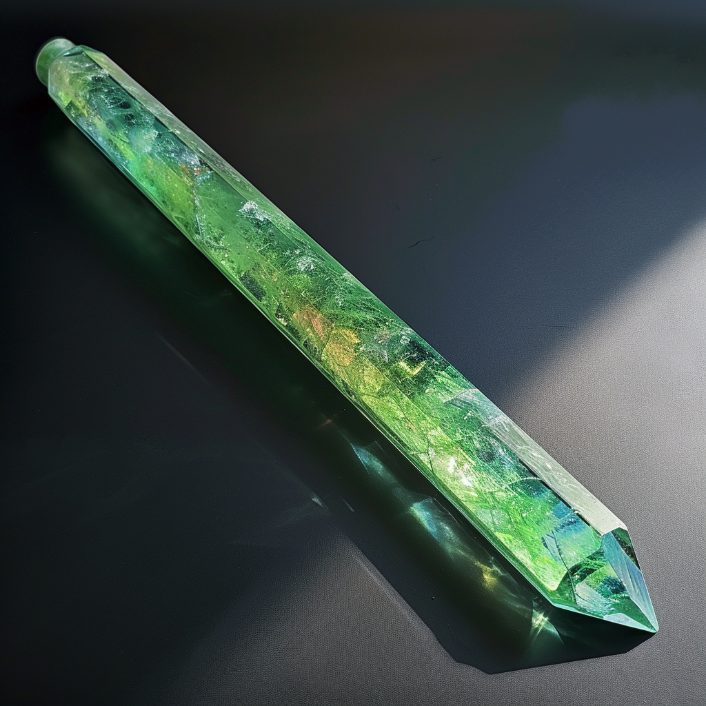 Green Crystal Rod Iridescent