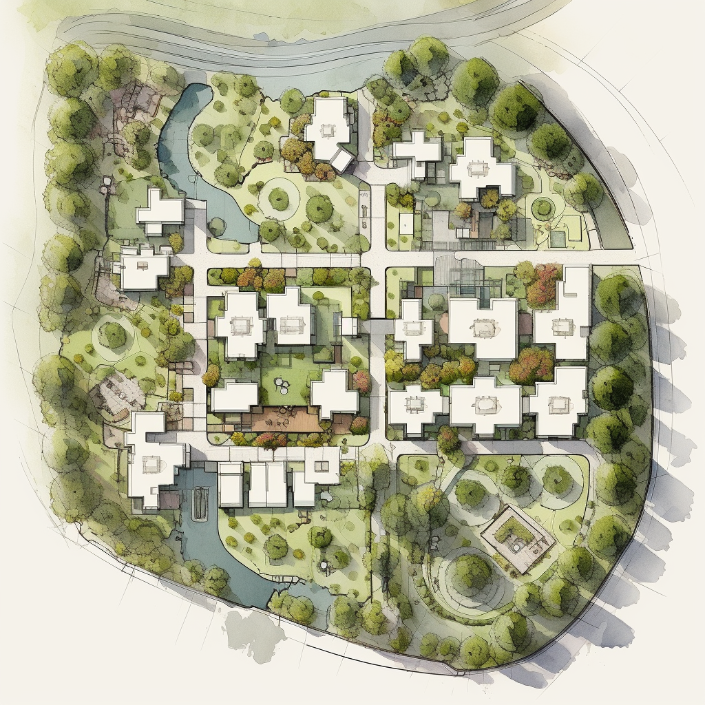 Architects' Block Plan of Green Eco Retirement Village