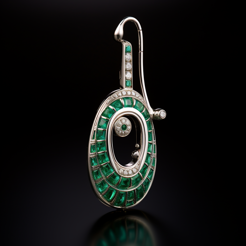 Beautiful green emerald pendant with telephone handset shape