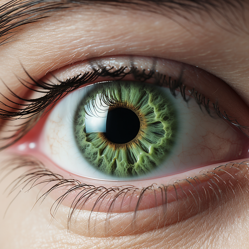 Captivating close-up of green eye