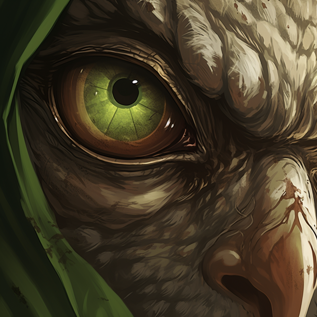 Close-up of a Green-Eyed Owl Rogue