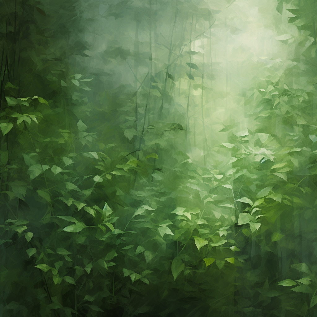 Muted impressionistic green foliage background