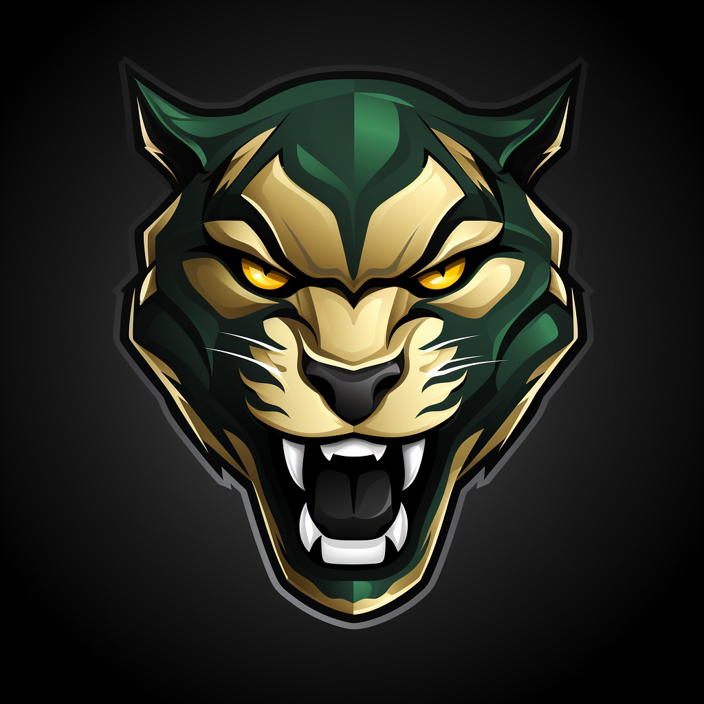 Logo of a Green & Gold Panther