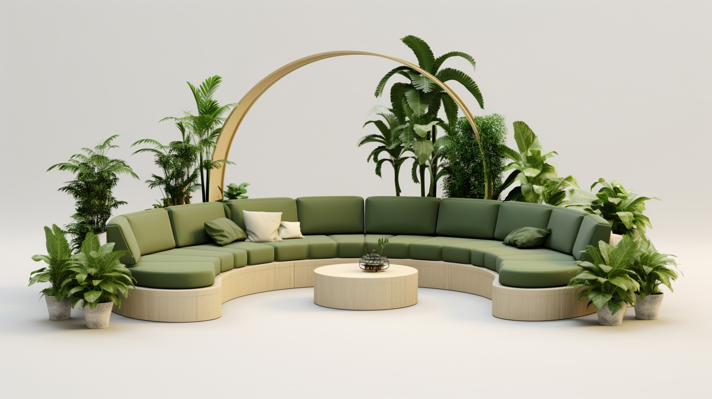 Comfortable seating on green grading sofa