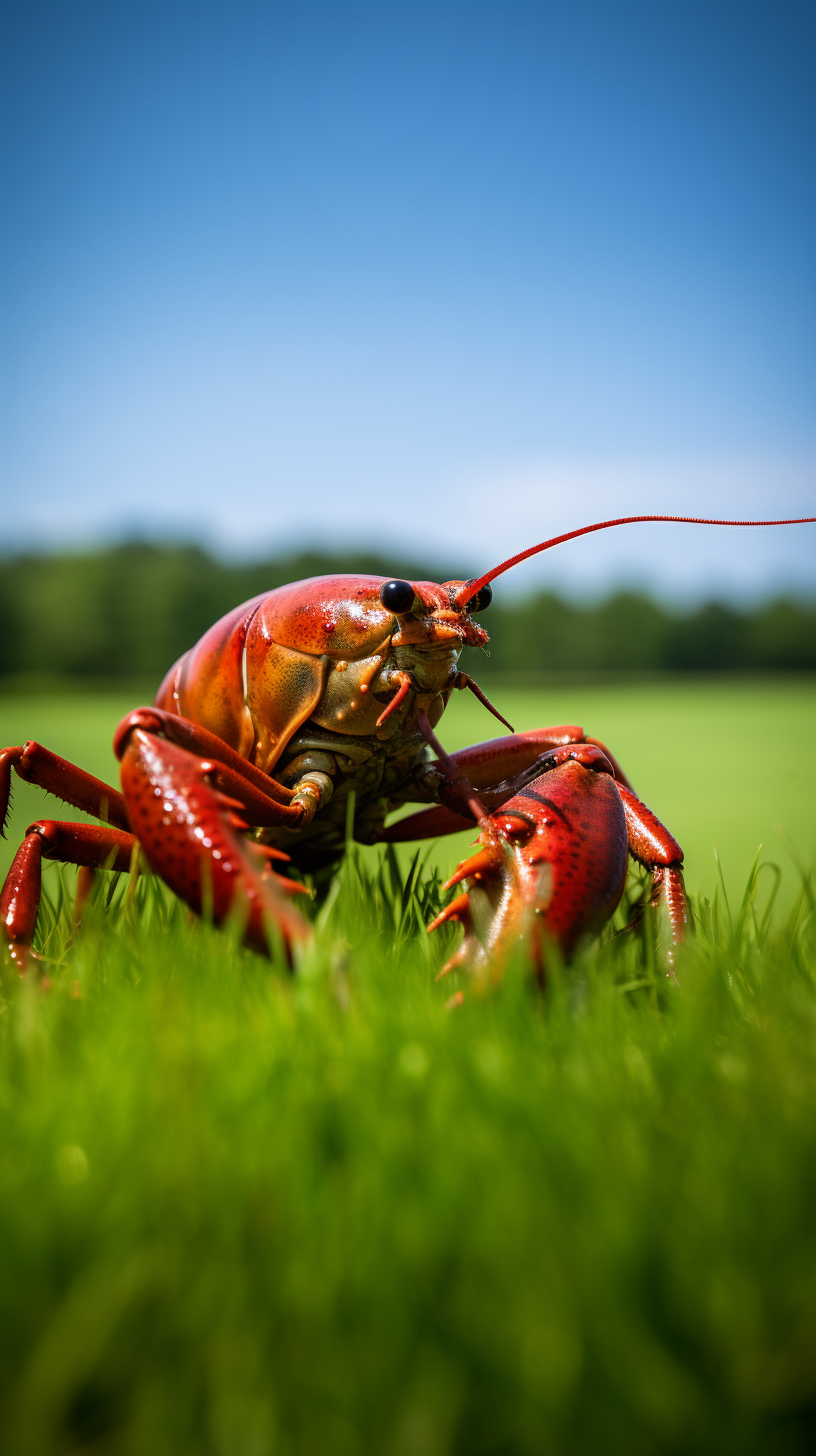 Close-up of Golf Course with Golf Ball and Crayfish