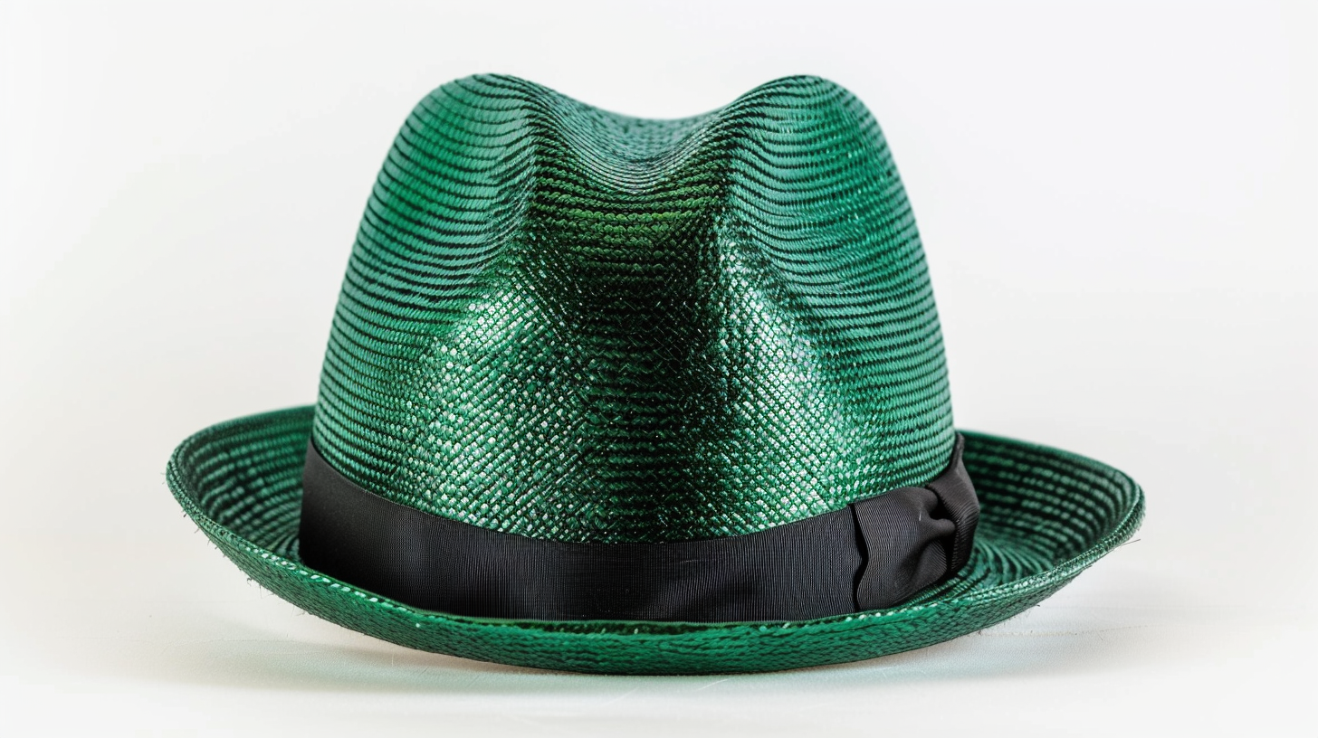 Green Hat on White Background